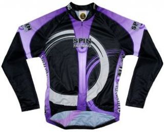 Spin Womens Long Sleeve Bicycle Jersey Purple Medium