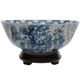 Porcelain 14 inch Blue and White Ladies Bowl (China)