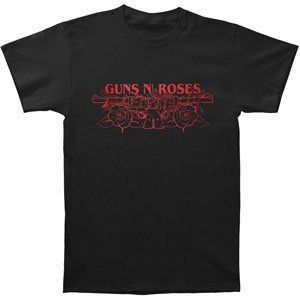 Rockabilia Guns N Roses Red Guns Logo T shirt Clothing
