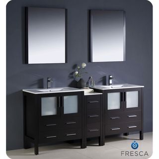 Fresca Torino 72 inch Espresso Modern Double Sink Bathroom Vanity with
