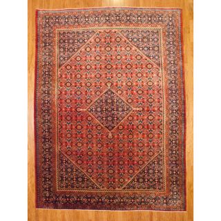 Hand knotted Red/Navy Mahal Wool Rug (10 x 135)