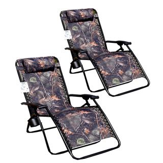 Jumbo Camo Zero Gravity Reclining Patio Chairs (Pack of 2)
