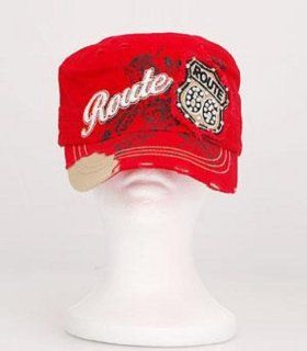Red Route 66 Vintage Hat with Rhinestone Shoes