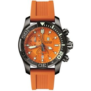 Swiss Army Mens Dive Watch 500 Orange Dial Watch