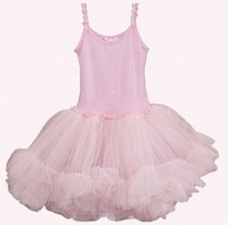 POPATU   Full Pink Ballet Dance Dress with Rhinestone and