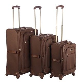London Fog Sheffield Chocolate Lightweight 3 piece Spinner Luggage Set