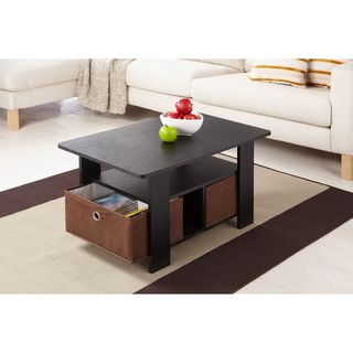 Fresno Collection Coffee Table with Removable Fabric Storage Box