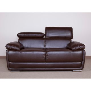 Kyle Brown Faux Leather Loveseat