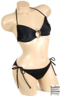Sexy Trendy Cute Summer Black String Bikini Halter Top