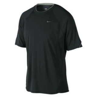 Nike Mens Dri fit UV SS Miler Running T Shirt Black Size