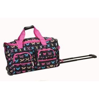 Rockland Deluxe 22 in Butterfly Carry on Rolling Duffel Bag