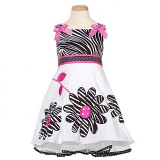 Rare Editions Little Girls Black Zebra Flower Dress 6