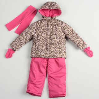 Carters Girls Pink Cheetah Snow Suit Set