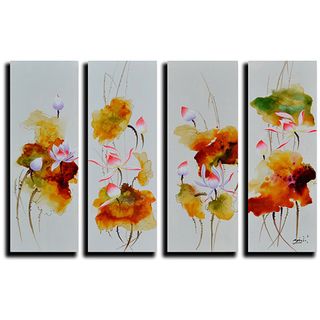 Chrysanthemum Hand painted Oil on Canvas Art Set