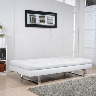 Palm Beach White PU Leather Sofa Bed