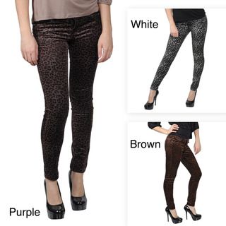 Journee Collection Juniors Stretchy Leopard Print Skinny Pants