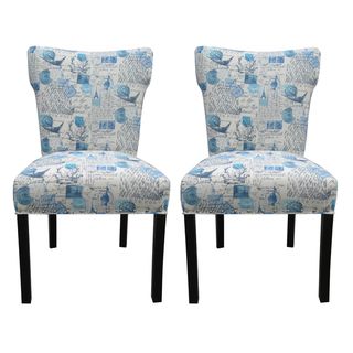 Bella Primary Blue Upholstered Dinning Chairs (Set of 2)