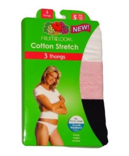 Fruit of the Loom Womens 3 Pack Cotton Stretch Thongs
