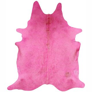 Hand picked Brazilian Solid Pink Cowhide Rug (5 x 7)