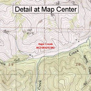 USGS Topographic Quadrangle Map   Days Creek, Oregon