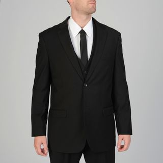 Caravelli Mens 3 piece Black Vested Suit