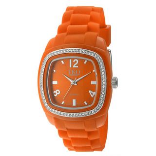 TKO Orlogi Womens Tivoli Crystal Orange Rubber Strap Watch