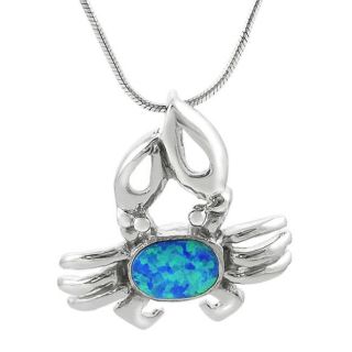 Tressa Sterling Silver Blue Opal Crab Necklace
