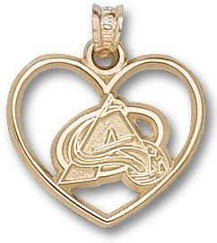 Colorado Avalanche Logo Heart Sterling Silver Charm
