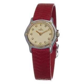 Ebel Womens Sport Classic Two Tone and Leather Diamond Watch