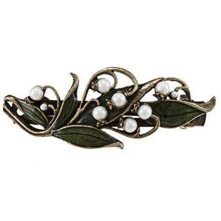 Sweet Romance Womens Lily of the Valley Garden Pewter Barrette