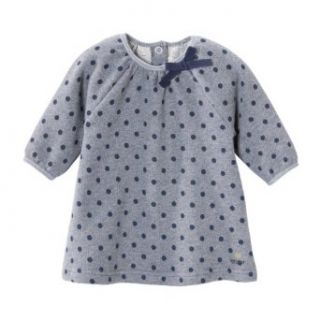 Petit Bateau Baby Girl Polka Dot Print Fleece Dress, 12M