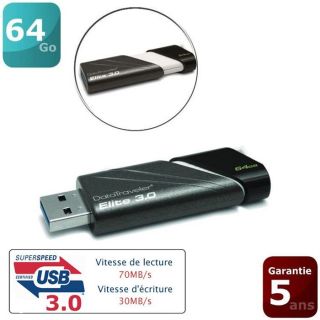 Kingston DataTraveler Elite 64Go USB3.0   Achat / Vente CLE USB