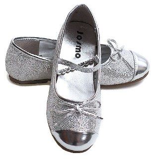 Girls Silver Bow Sparkle Special Occasion Dress Shoes 5 Josmo Shoes