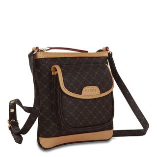 Rioni Brown Leather Mini Messenger Handbag