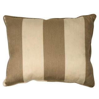 Light Brown/Canvas Stripe Corded Outdoor Pillows with Sunbrella Fabric