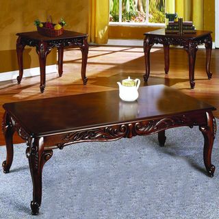 piece Rich Cherry Finish Cocktail End Tables
