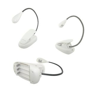 SKQUE White Clip on LED Travel Reading Light