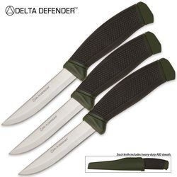 Delta Defender Combat Knife OD Green 3 Pack Sports