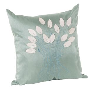 Leaf Design Aqua Decorative Throw Pillow