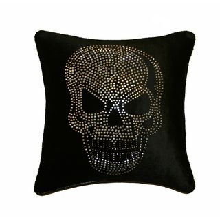 JAR Designs Large Skull Black Throw Pillow