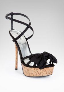 Crisscross Bow Cork Platform Sandal  Web Exclusive Shoes Blk 11 Shoes