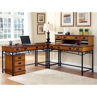 Modern Craftsman Corner L Desk/ Mobile File