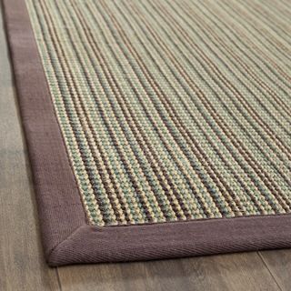 Hand woven Stripes Multicolor/ Purple Fine Sisal Rug (3 x 5