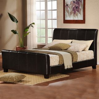 ETHAN HOME Tuscany Villa Dark Brown Upholstered Queen Sleigh Bed
