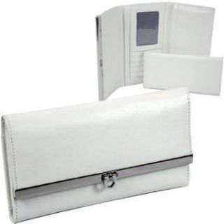 Plain Textured Leather Like Fold Over Flap With Flip Clasp