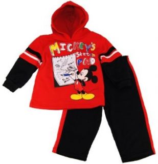 Disney Toddler Boys Mickey Mouse Fleece Red Tricot Track