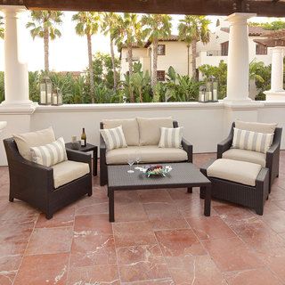 RST Slate 6 piece Love Seat and Club Chairs Patio Furniture Set