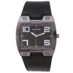 Unlisted by Kenneth Cole Mens Black Leather Strap Watch