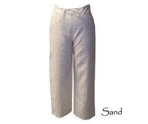 Womens Linen Draw String Pants, 10, Lavender Clothing