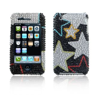 Premium Apple iPhone 3G/3GS Black and Silver Star Case
